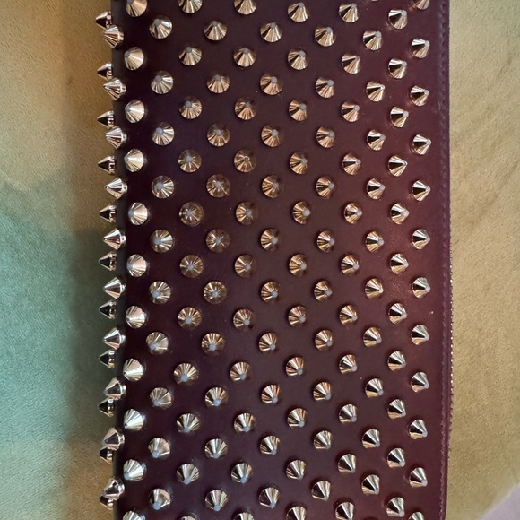 Christian Louboutin brown with pink spikes wallet. Great pre owned condition. - Picture 4 of 4